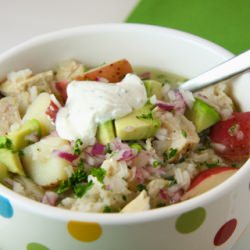 Chicken Rice Avocado Soup