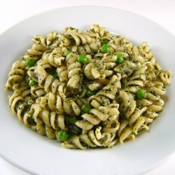 Pasta with Broccoli Pesto and Peas