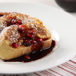 French Toast with Pomegranate Syrup