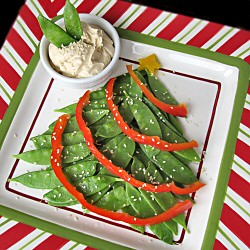 Snow Peas with Sesame Cream Cheese