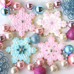 Pastel Snowflake Cookies