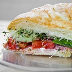 Veggie & Salami Croissant Sandwich
