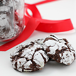 Mint Chocolate Crinkle Cookies