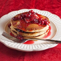 Eggnog Pancakes with Cranberry