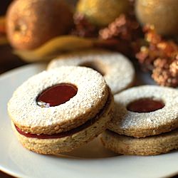 Raspberry Almond Linzer Cookies