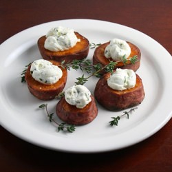 Sweet Potatoes & Herbed Goat Cheese
