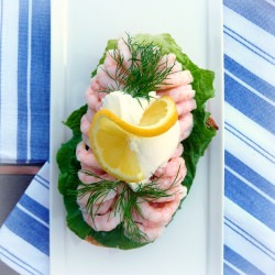 Shrimp and Dill Open Face Sandwich