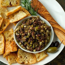 Olive Tapenade and Baguette Chips