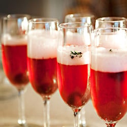 Cherry Thyme Champagne Cocktails