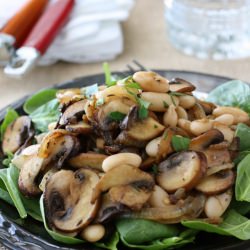 Mushroom, Onion, Cannellini Salad