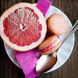 Grapefruit White Choc Macarons