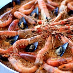 Typical Spanish Seafood Paella