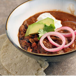 Chili with Pickled Onions