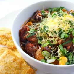 Beef Chili with Poblanos and Beer