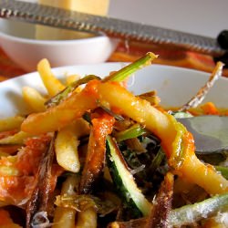 Fried Leek + Zucchini Pasta