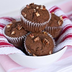 Carob Banana Pecan Muffins