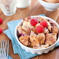 Raspberry Vanilla Bread Pudding