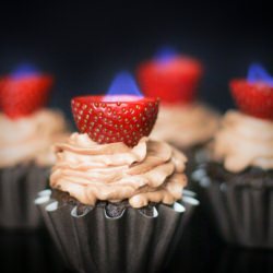 Chocolate Cupcakes with Strawberry