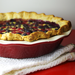 Blueberry & Raspberry Custard Pie