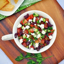 Greek Salad Salsa with Pita Chips