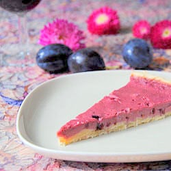 Plum Tart with Red Wine
