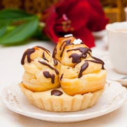 Citrus Tart with Profiteroles
