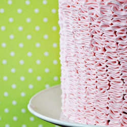 Strawberry Champagne Ruffle Cake