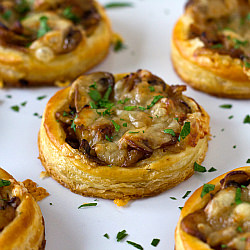 Onion, Mushroom & Gruyere Tartlets