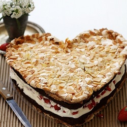 Strawberry Meringue Choc Layer Cake