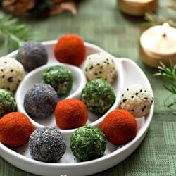 Cheese Balls Filled with Grapes