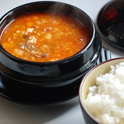 Korean Boiling Tofu Stew w/ Seafood