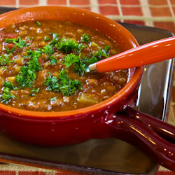 Sausage, Lentil & Tomato Soup