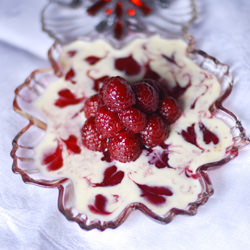 Raspberries w/ Rose Cream