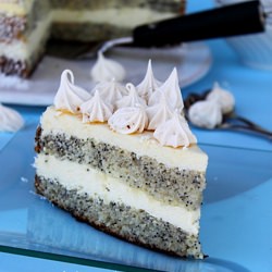Marshmallow Cake with Orange Mousse