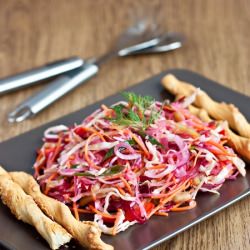 Salad with Cabbage, Radish and Beet