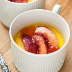 Easy Baked Custards with Nectarines