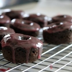 Raspberry Glazed Chocolate Donuts