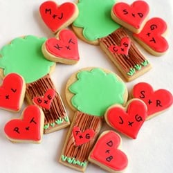 Carved in a Tree Valentine Cookies