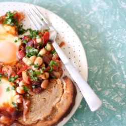 Baked Beans + Poached Eggs