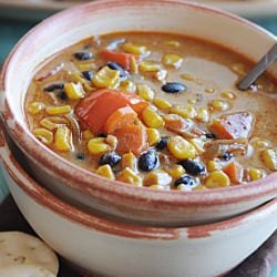 Roasted Corn and Black Bean Soup