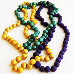 Chocolate Truffle Mardi Gras Beads