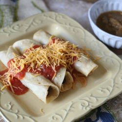 Rolled Taquitos w/ Ground Beef