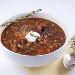 Porcini, Cremini and Barley Soup