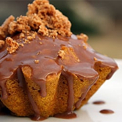 Pumpkin Cakes w/Nutella Glaze