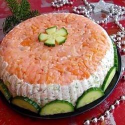 Smoked Salmon Appetizer “Cake”