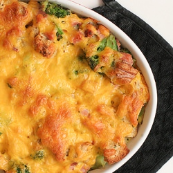 Broccoli, Cheddar & Ham Strata