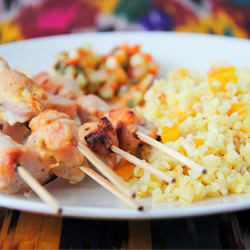 Chicken Kebabs & Bulgur