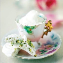 Pistachio Meringues w/ Rose Cream