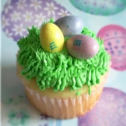 Easter Cupcakes with Pastel M&Ms