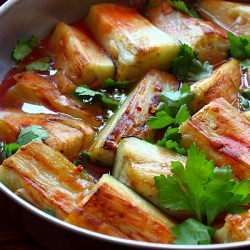 Eggplant Stuffed with Garlic